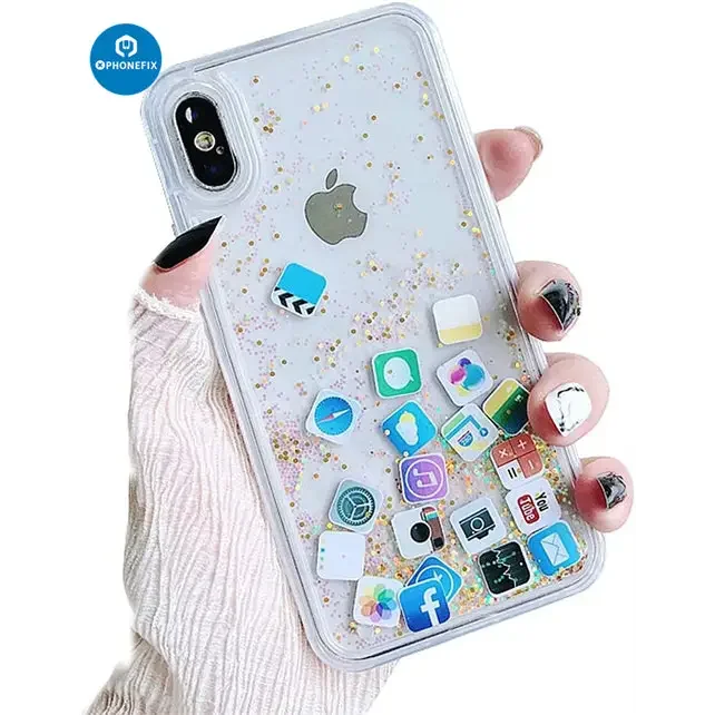 Glitter Liquid Quicksand Back Cover For iPhone 7-16 Pro Max - Image 2