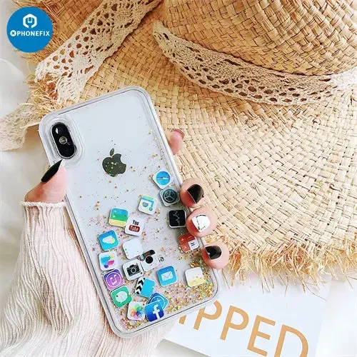Glitter Liquid Quicksand Back Cover For iPhone 7-16 Pro Max - Image 5