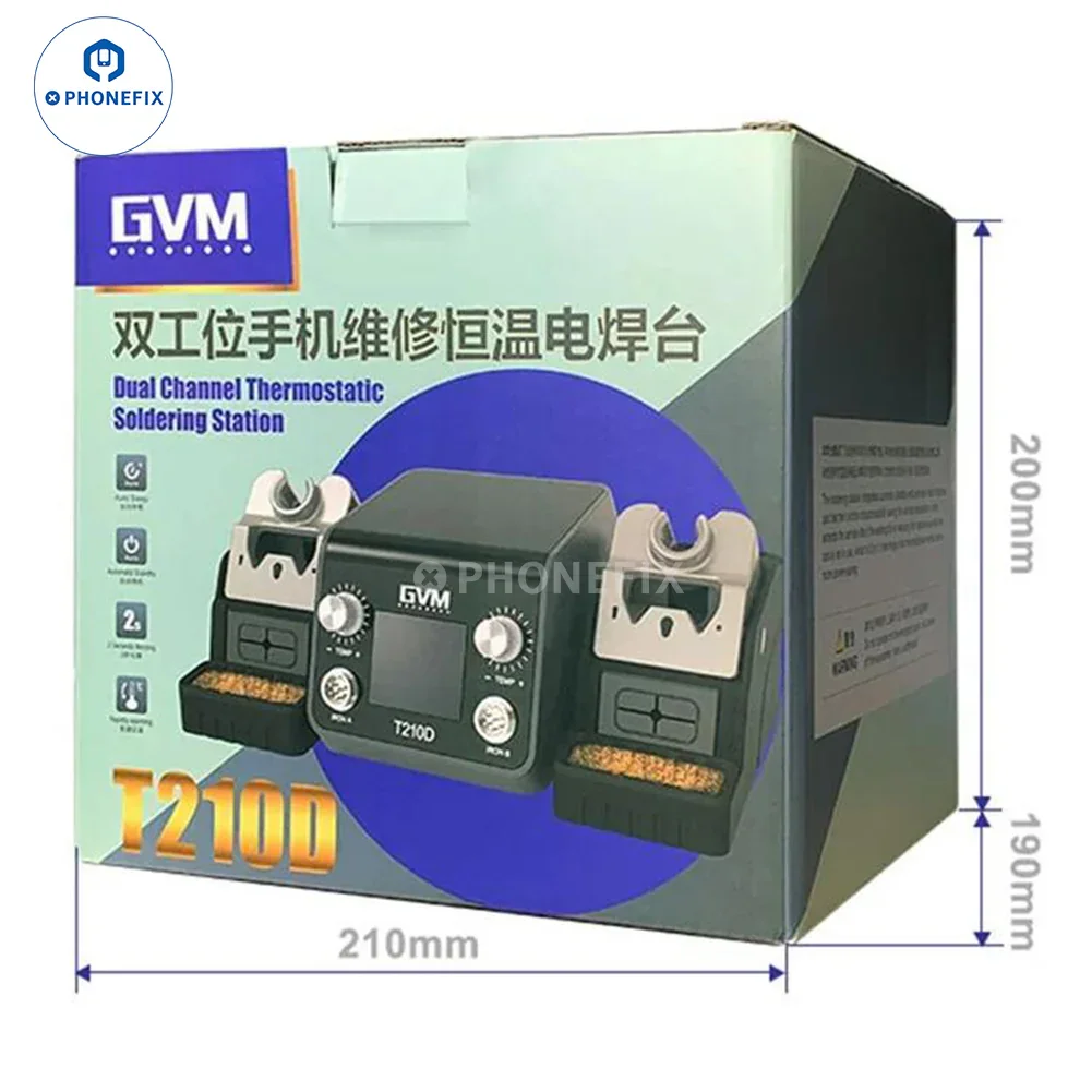GVM T210D Intelligent Double Soldering Station PCB Welding Repair - Image 12