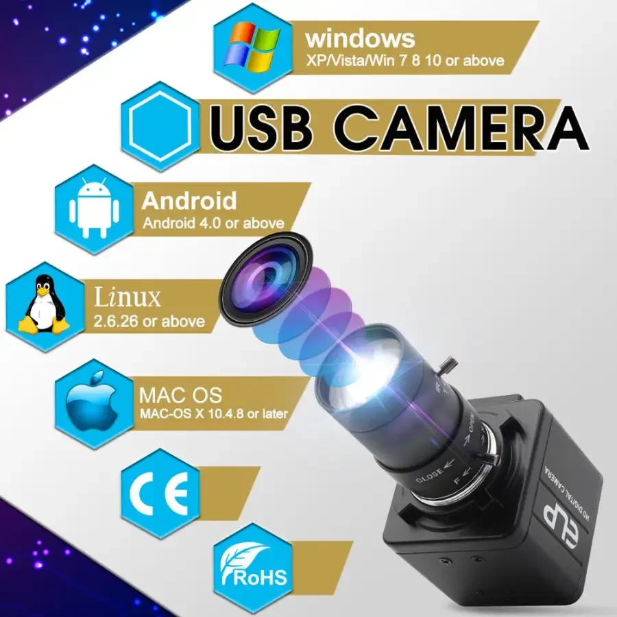 HD 1080P Webcam 120fps High Speed USB Camera With Manual Varifocal Lens - Image 4