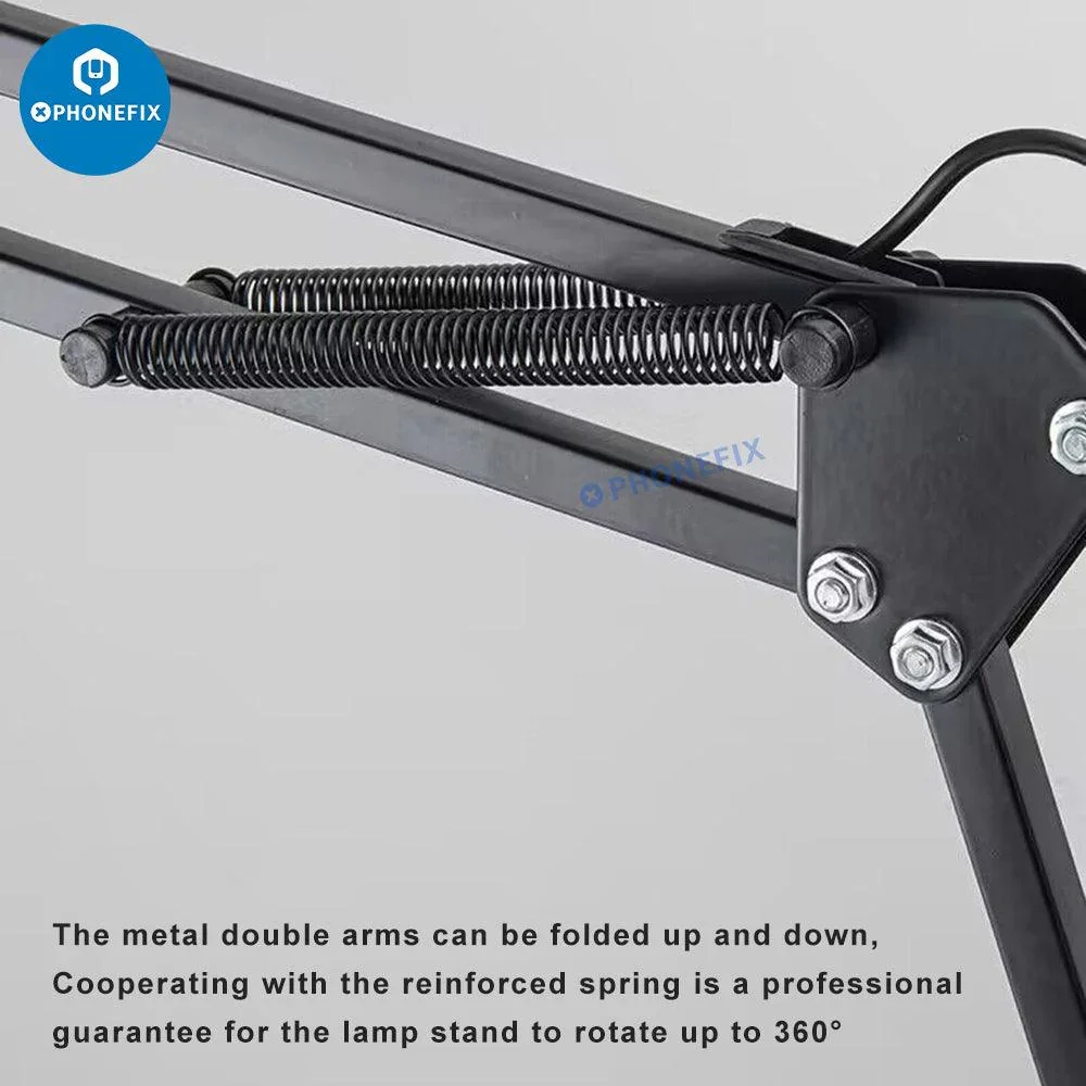 HD 30X Magnifying Glass With USB 3 Color Light Metal Clip Stand - Image 4