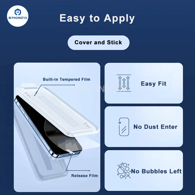HD Anti-peep Tempered Glass Film With Dust-free cabin For iPhone - Image 4