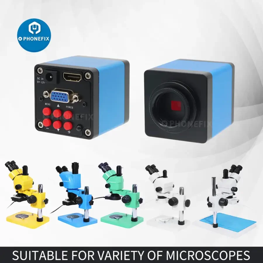 HDMI 13MP USB HD VGA Microscope Industry Camera Video Soldering Repair - Image 7