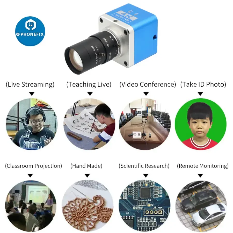 HDMI 4K UHD Camera 5.0-50mm F1.6 Lens Industry Live Digital Camera - Image 8