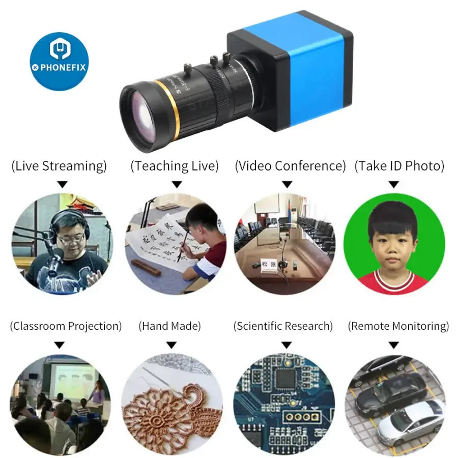 HDMI VGA Industry Camera 5.0-50mm F1.4 Lens Webcam Webcast - Image 8