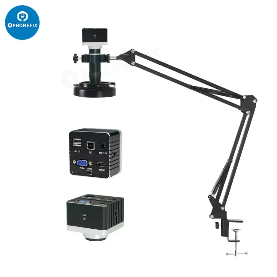 HDMI VGA U Disk Storage Microscope Industrial Camera Kit 130X Lens - Image 16