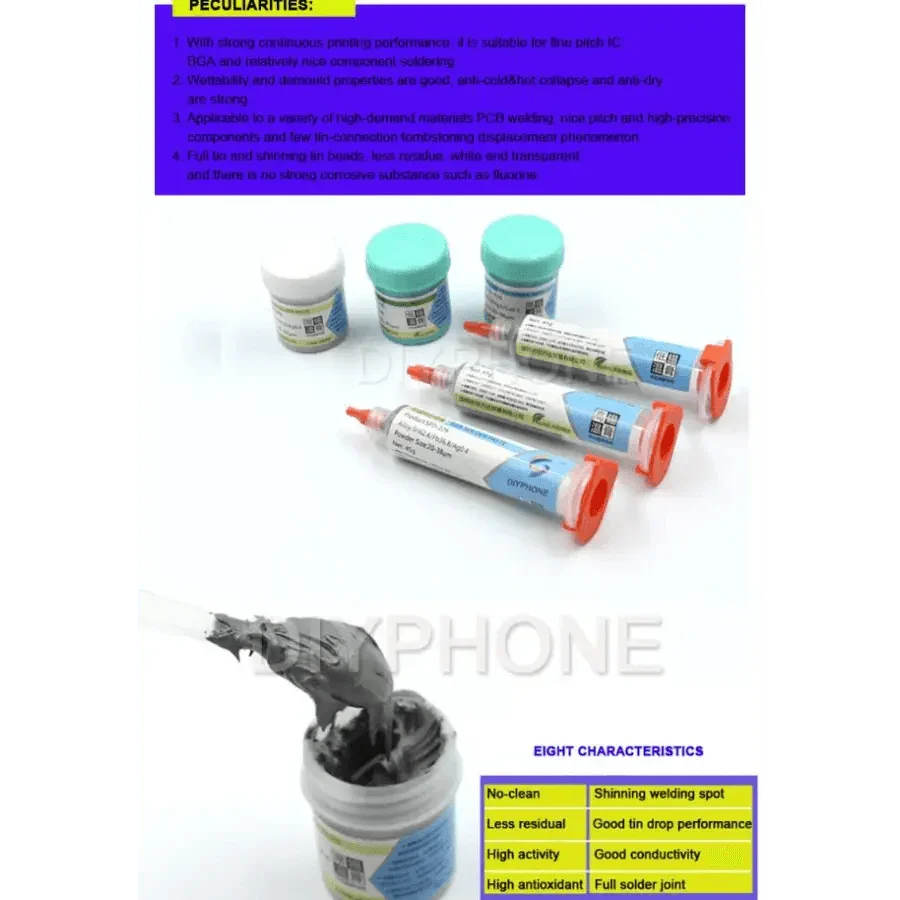 High Low Temperature Lead-Free BGA Soldering Paste Flux 138℃ 183℃ 217℃ - Image 8