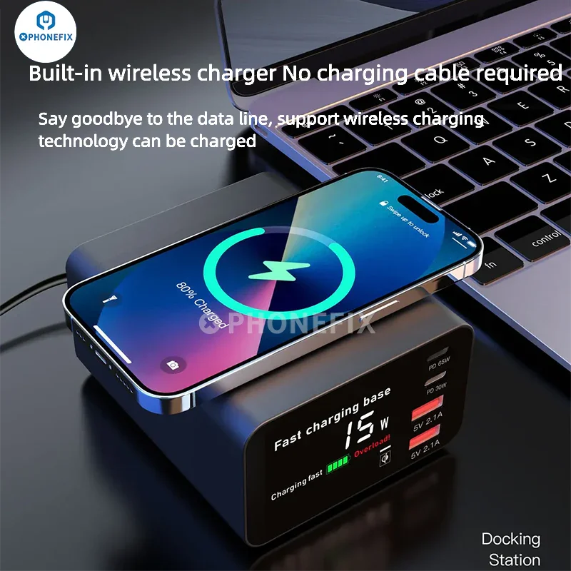 i-Desktop 110W Type-C USB Charger Dock With Wireless Charging - Image 2