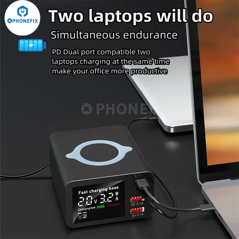 i-Desktop 110W Type-C USB Charger Dock With Wireless Charging - Image 4