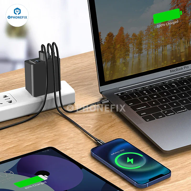 i-Helper 65W Multi-Port PD Fast Charger With LED Digital Display - Image 3
