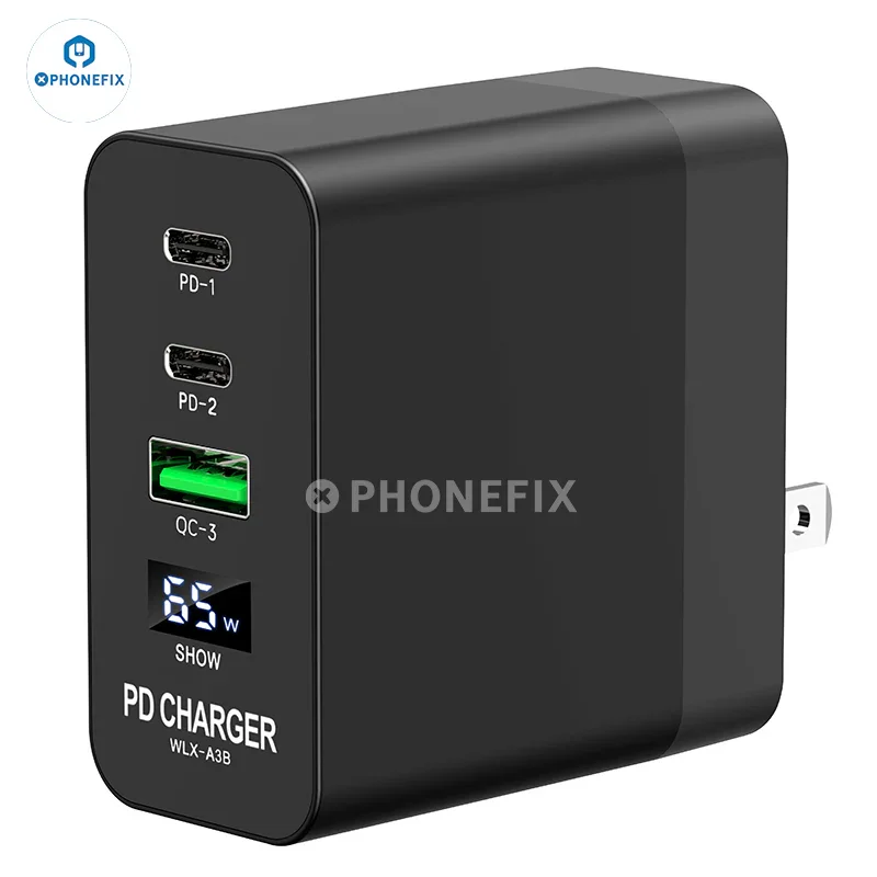 i-Helper 65W Multi-Port PD Fast Charger With LED Digital Display - Image 6