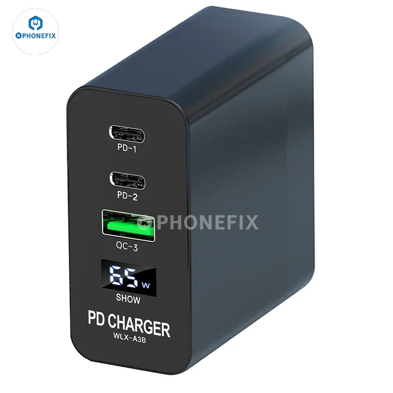 i-Helper 65W Multi-Port PD Fast Charger With LED Digital Display - Image 7