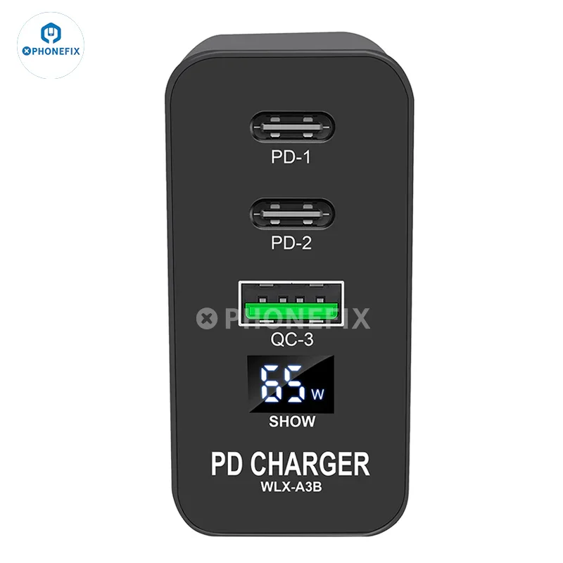 i-Helper 65W Multi-Port PD Fast Charger With LED Digital Display - Image 8