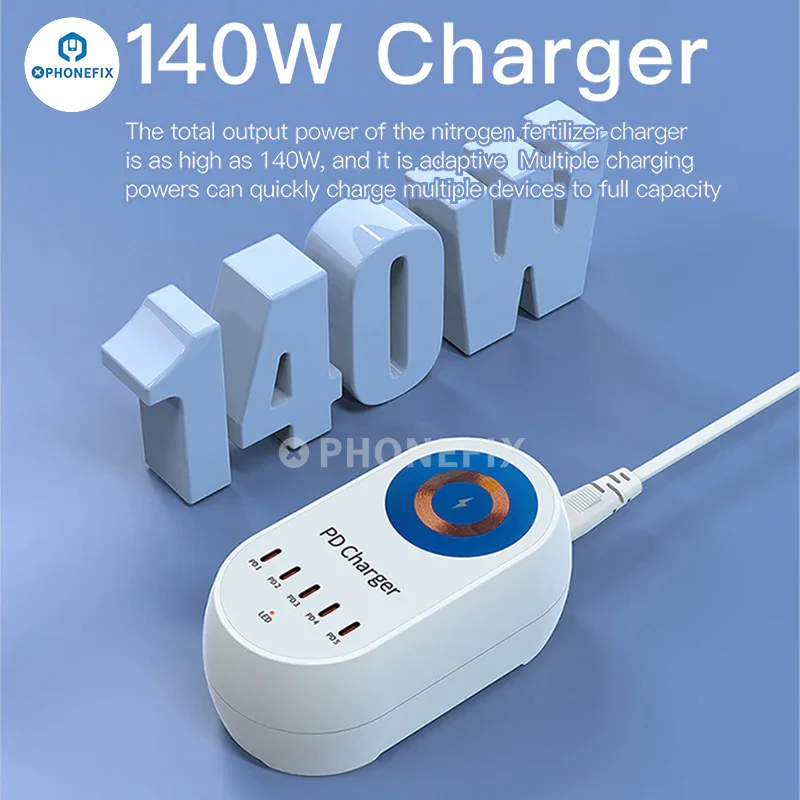 i-Travel 140W 5 Port PD GaN Digital Multi Port Wireless Fast Chargers - Image 2