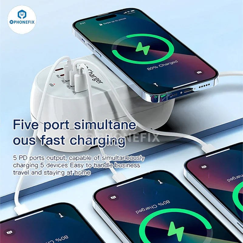 i-Travel 140W 5 Port PD GaN Digital Multi Port Wireless Fast Chargers - Image 4