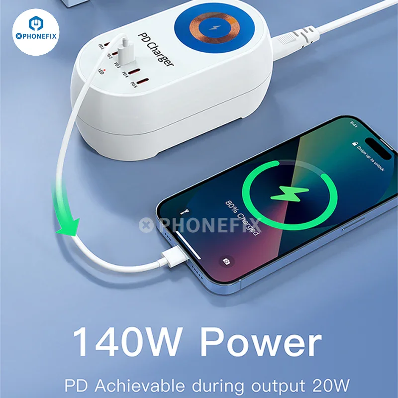 i-Travel 140W 5 Port PD GaN Digital Multi Port Wireless Fast Chargers - Image 5