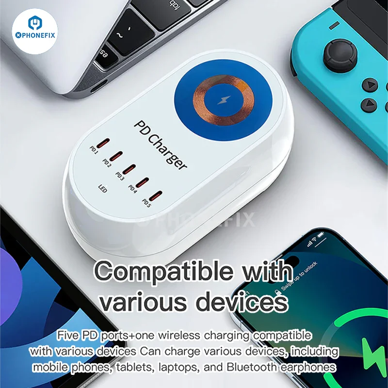 i-Travel 140W 5 Port PD GaN Digital Multi Port Wireless Fast Chargers - Image 6