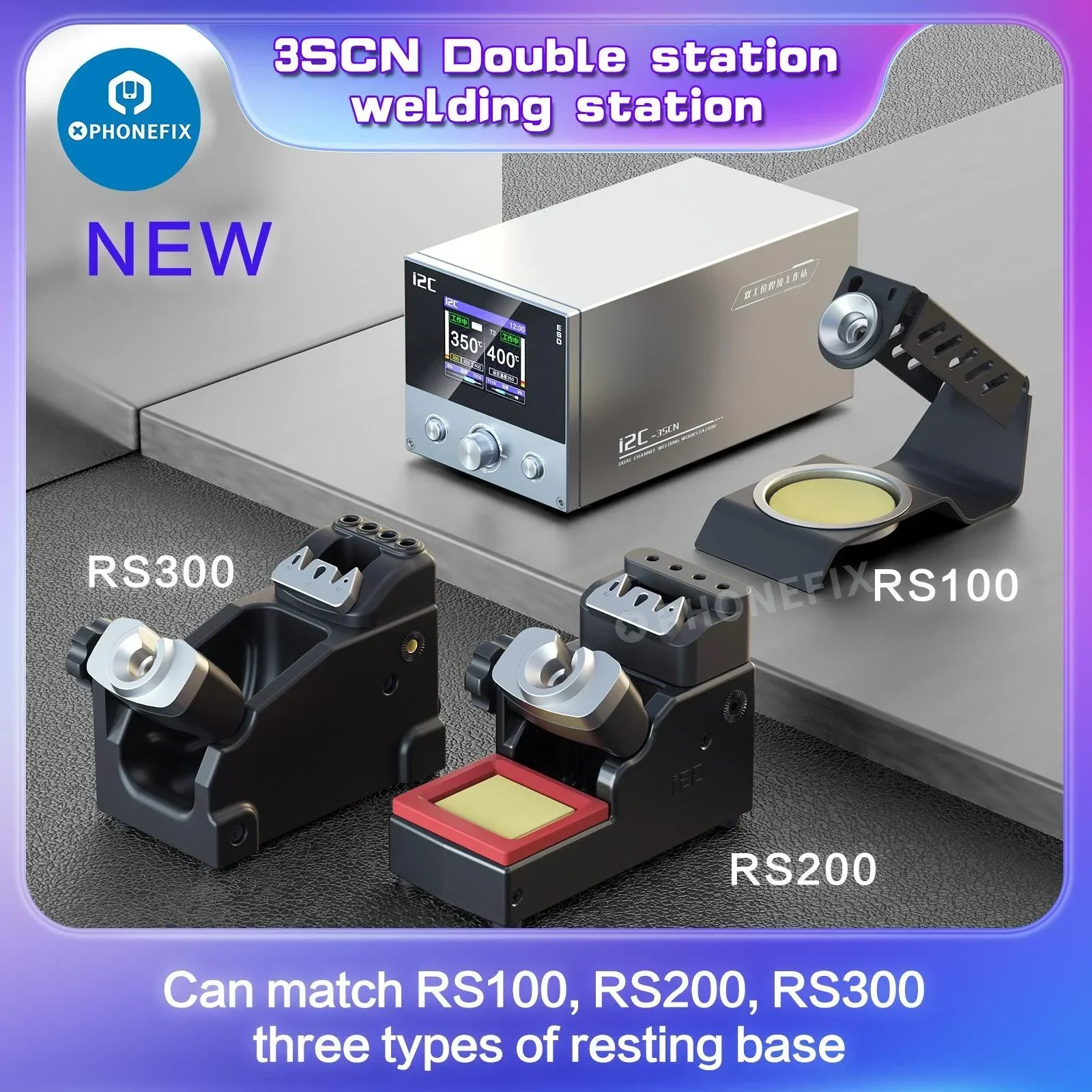 i2C 3SCN Dual Welding Station With C210 C115 Handles PCB Repair Tool - Image 2
