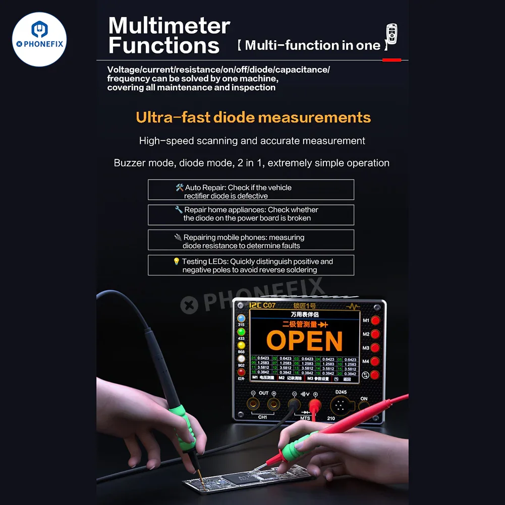 i2C C07 Locksmith No.1 Remote Control Frequency Tester Multimeter - Image 10