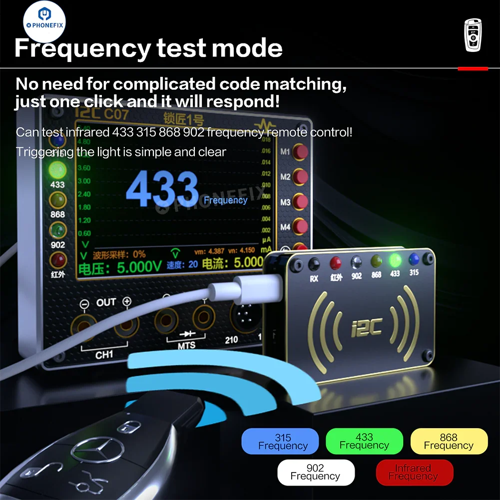i2C C07 Locksmith No.1 Remote Control Frequency Tester Multimeter - Image 2
