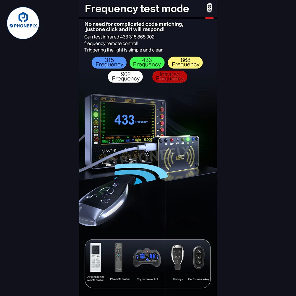 i2C C07 Locksmith No.1 Remote Control Frequency Tester Multimeter - Image 9