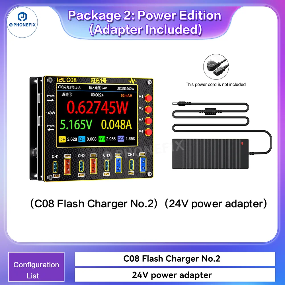i2C C08 Flash Charger 8 Ports Fast Charging Station for Phone Laptop - Image 7