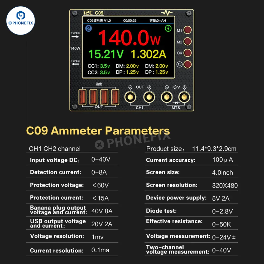 i2C C09 C10 Waveform Ammeter Voltage Measurement Charge Tester - Image 12