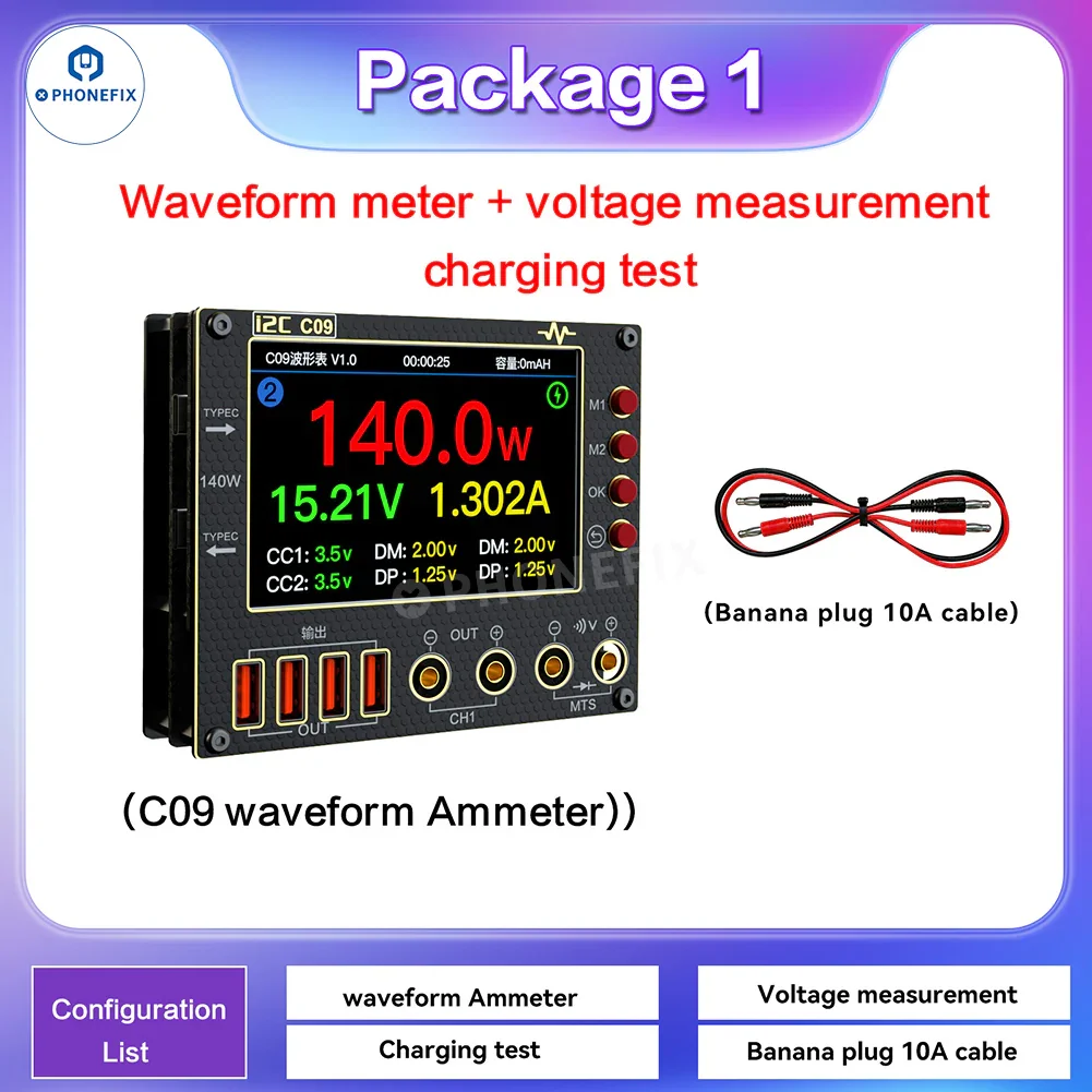 i2C C09 C10 Waveform Ammeter Voltage Measurement Charge Tester - Image 13