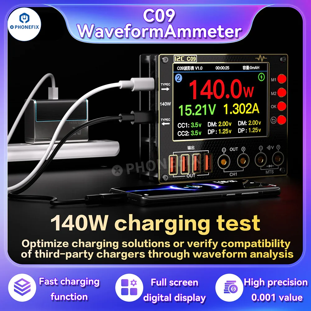 i2C C09 C10 Waveform Ammeter Voltage Measurement Charge Tester - Image 6