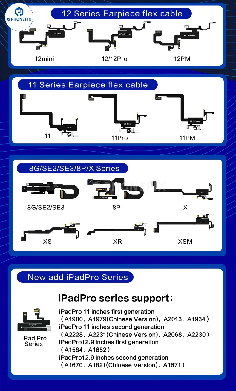 i2C Earpiece Sensor Flex Cable For iPhone 8-15 Pro Max - Image 5