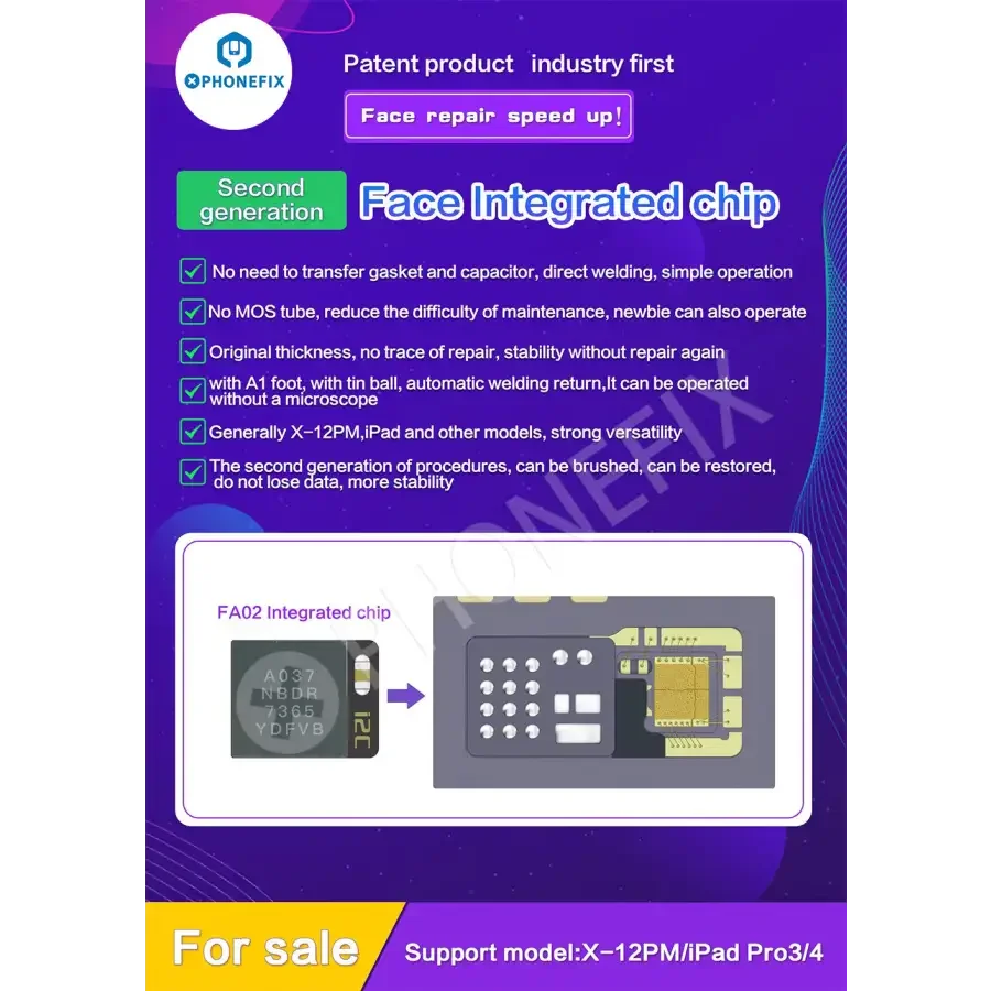 i2C FA02 FA05 Face ID Repair Integrated Chip For iPhone X-15 Pro Max - Image 11