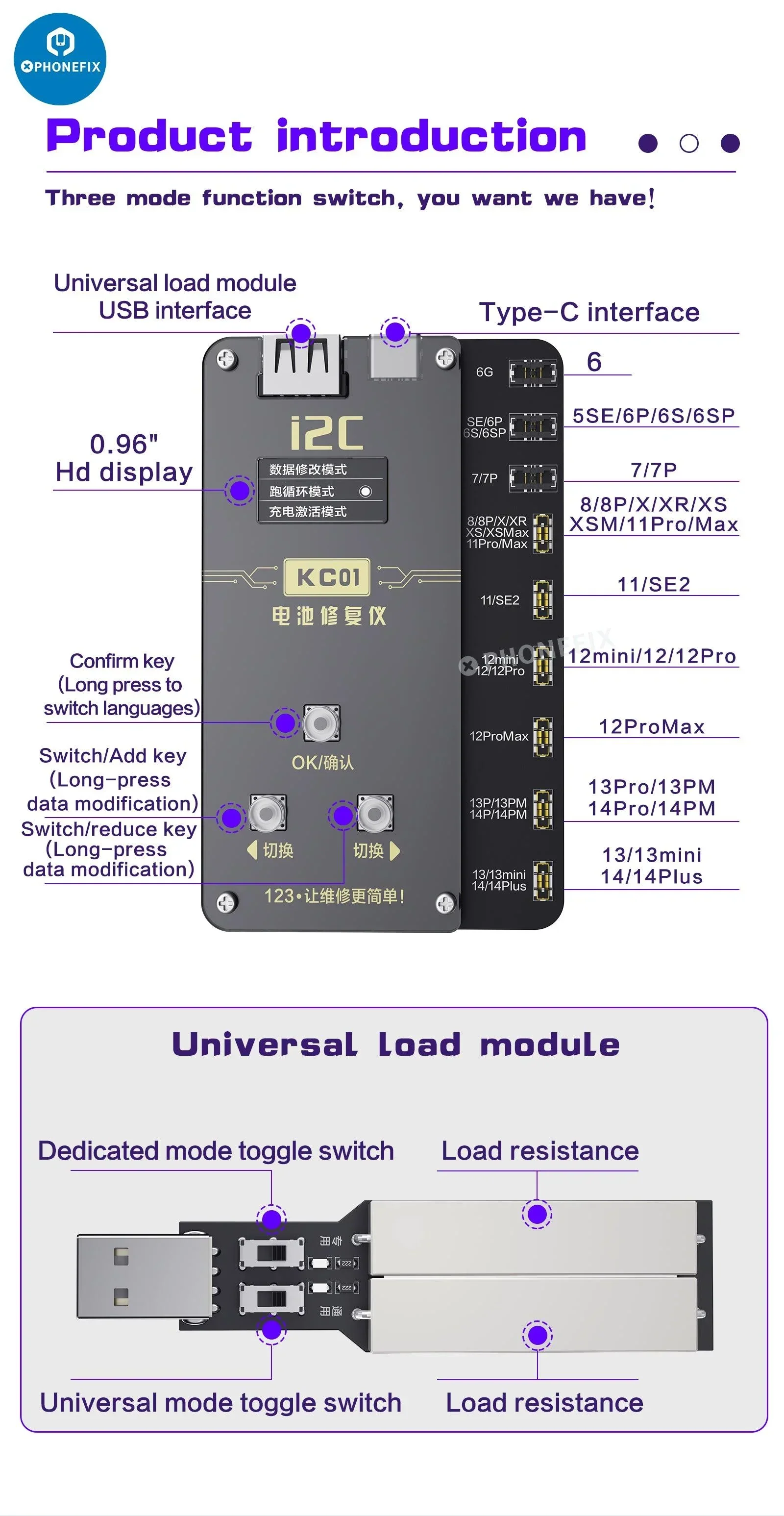 i2C KC01 Battery Repair Instrument For iPhone 6-14 Pro Max - Image 10
