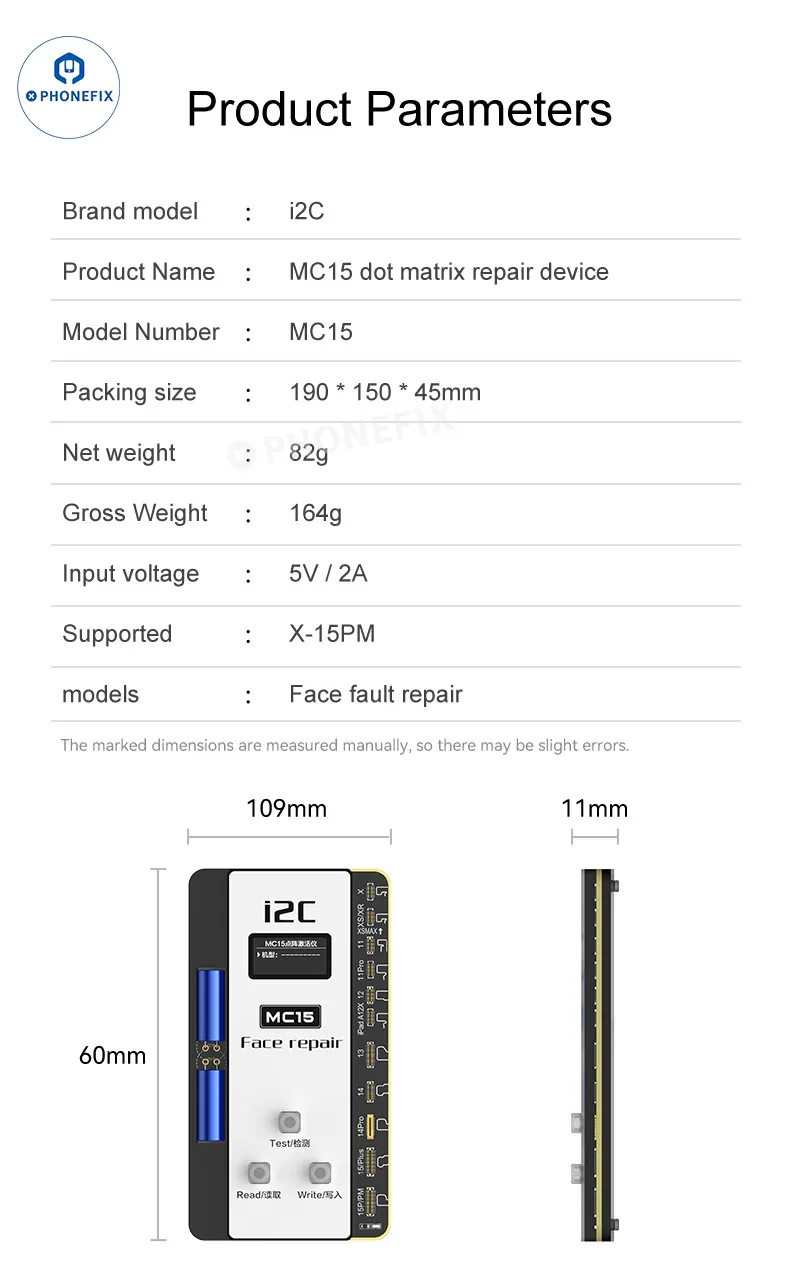 i2C MC15 Dot Matrix Repair Instrument for iPhone X-15PM Face ID - Image 12