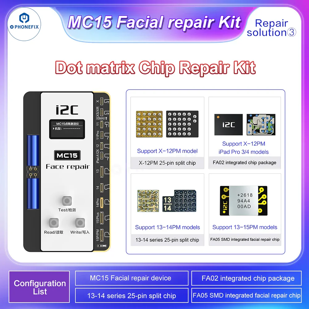 i2C MC15 Dot Matrix Repair Instrument for iPhone X-15PM Face ID - Image 5