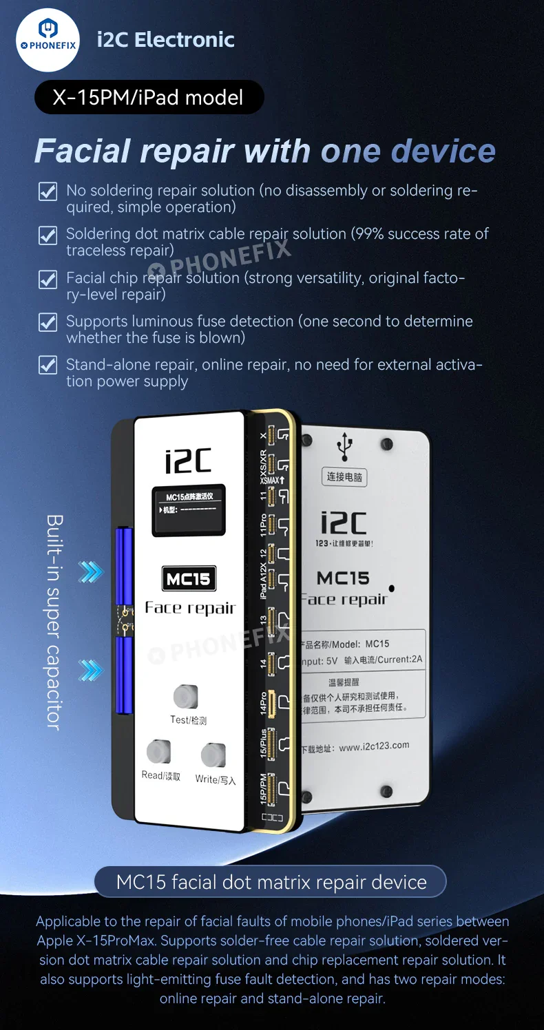 i2C MC15 Dot Matrix Repair Instrument for iPhone X-15PM Face ID - Image 6