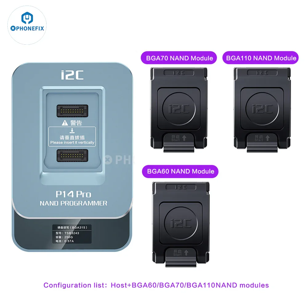 I2C P14 Pro BGA110 BGA70 Nand Programmer For iPhone 6S-15 Pro Max - Image 3