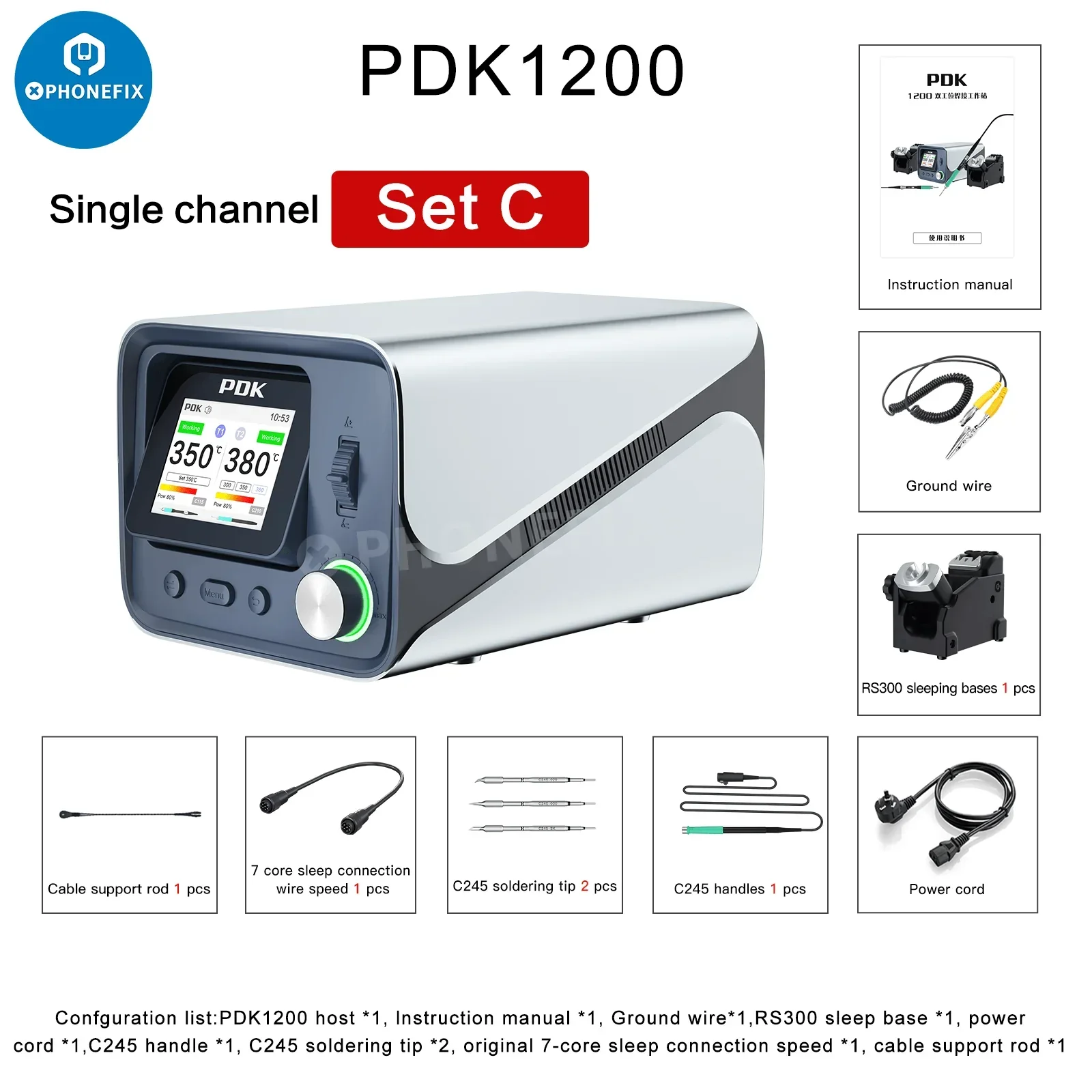 i2C PDK1200 Soldering Station With NT115 T210 T245 Handle - Image 10