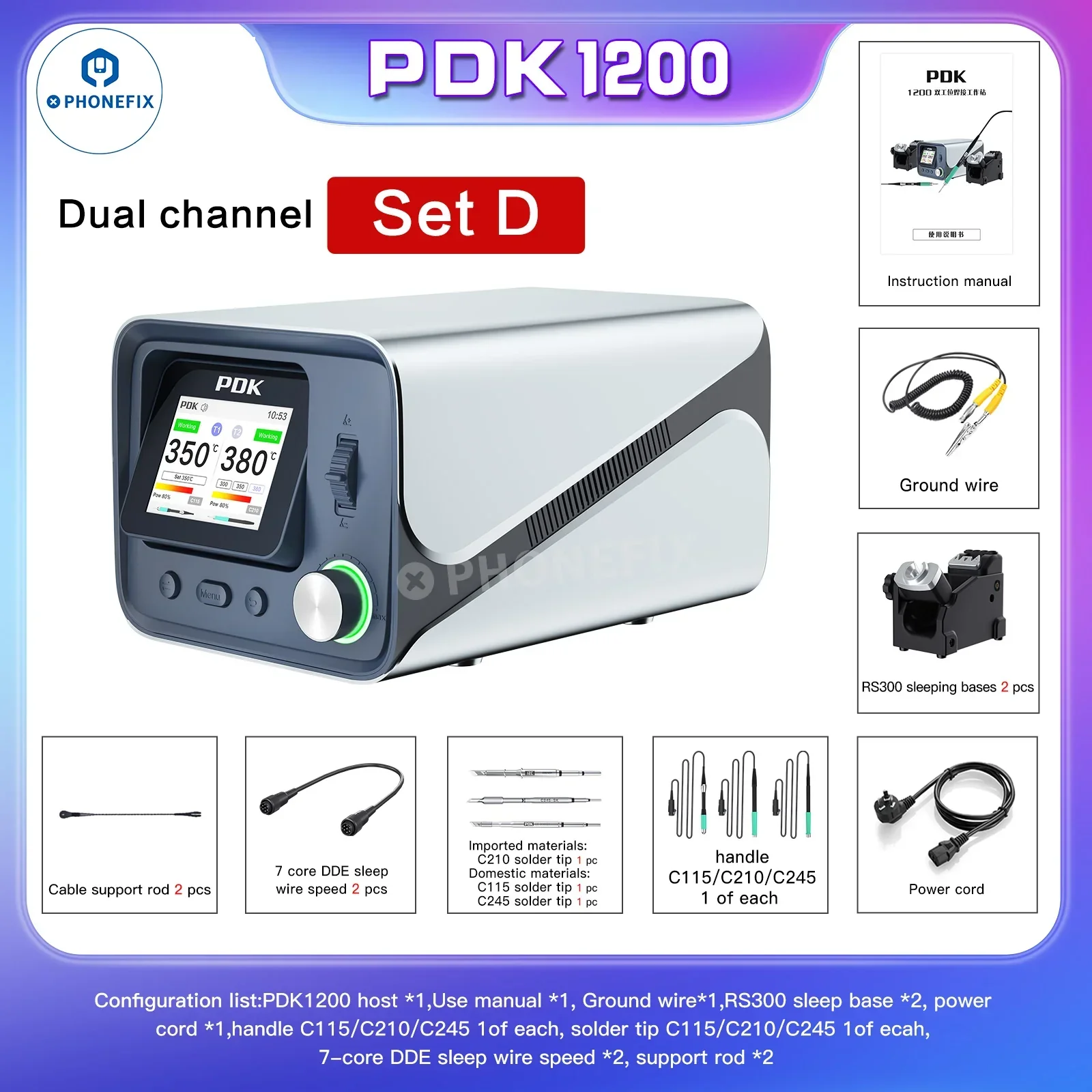 i2C PDK1200 Soldering Station With NT115 T210 T245 Handle - Image 5