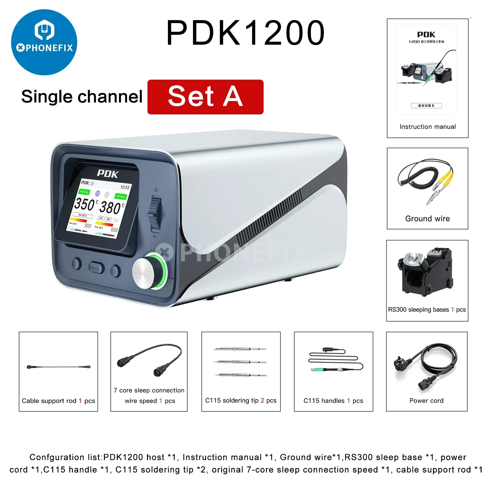 i2C PDK1200 Soldering Station With NT115 T210 T245 Handle - Image 8