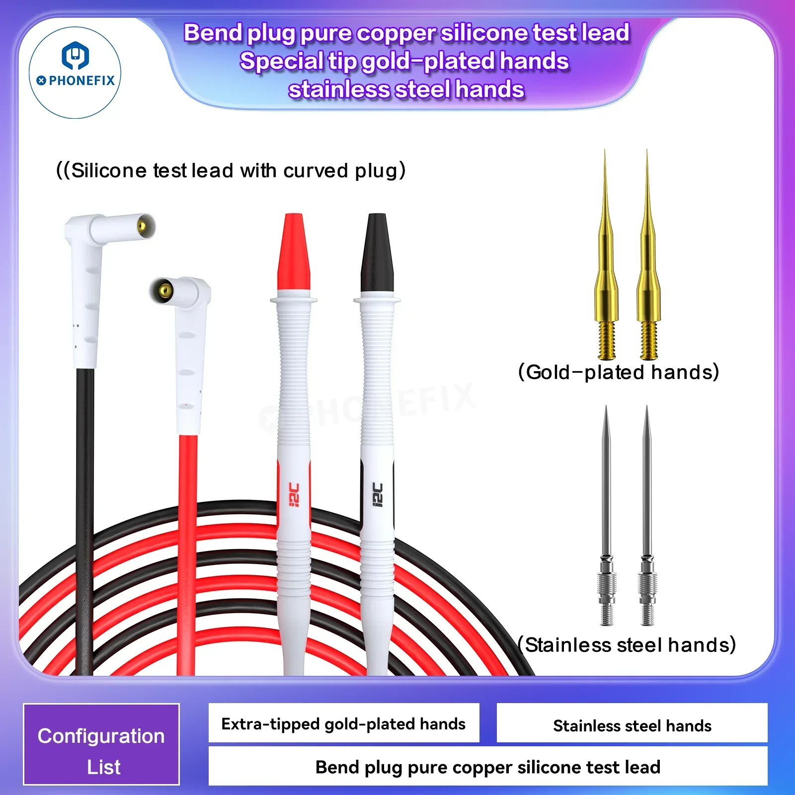 i2C Pure Copper Silicone Test Pen Multimeter Gold-Plated Probe Tip - Image 12