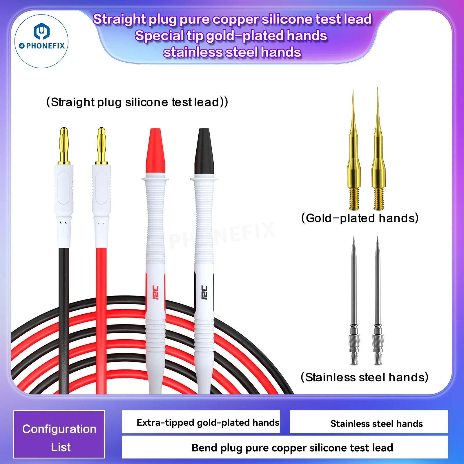 i2C Pure Copper Silicone Test Pen Multimeter Gold-Plated Probe Tip - Image 18