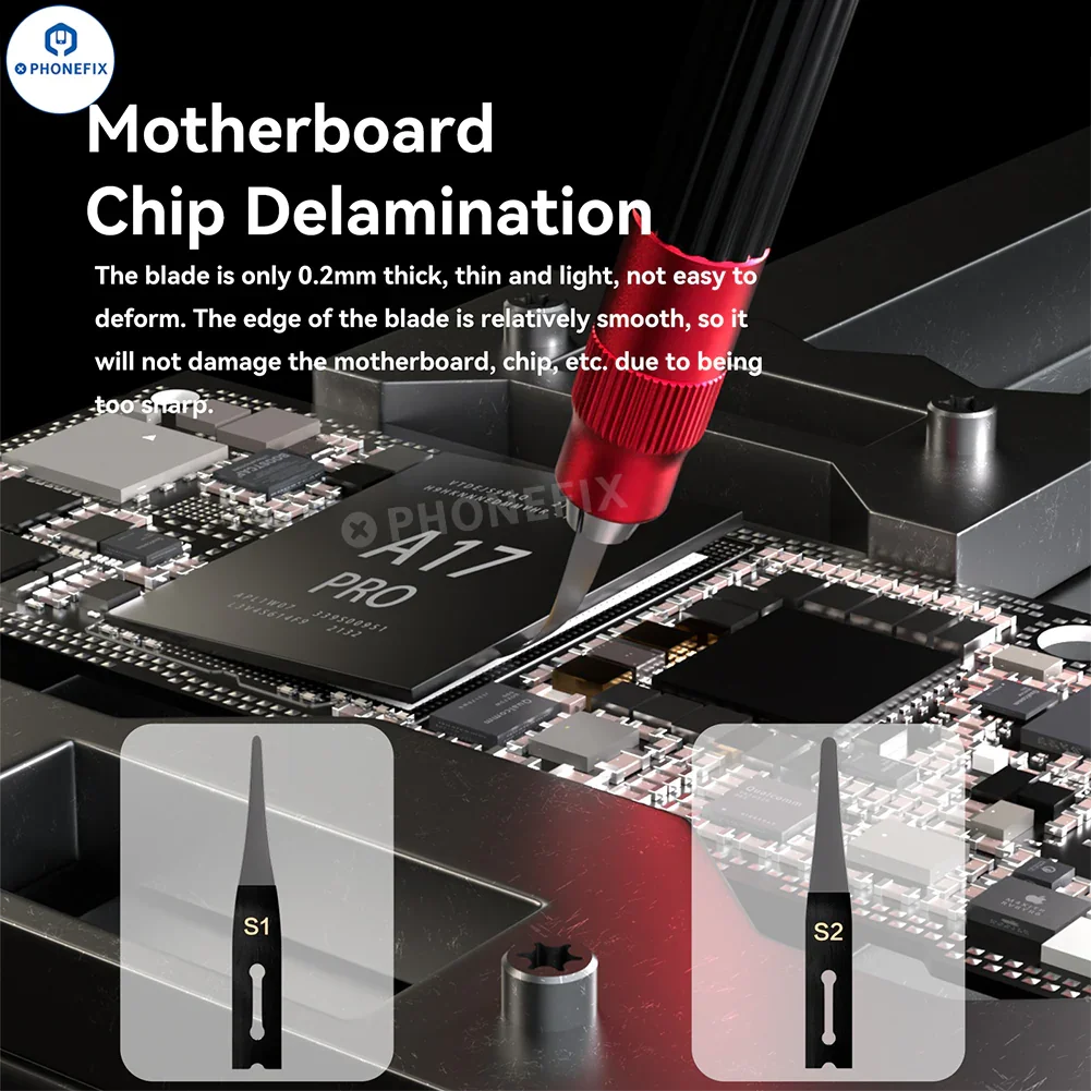 i2C Q1 Q2 Mobile Repair Blade Set for PCB CPU IC Prying Glue Removal - Image 2