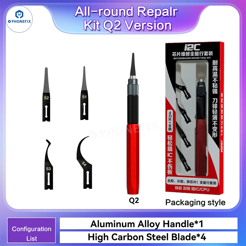 i2C Q1 Q2 Mobile Repair Blade Set for PCB CPU IC Prying Glue Removal - Image 5