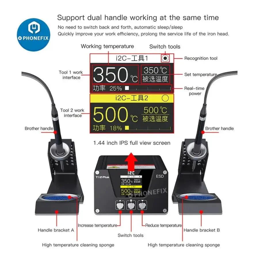 i2C T12 Plus 240W Soldering Station With T12 Dual welding handles - Image 15
