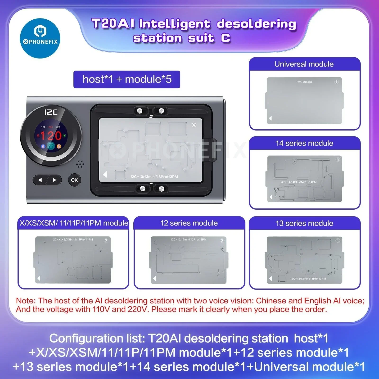 i2C T20 Intelligent PCB De-soldering Station For iPhone X-16 Pro Max - Image 3