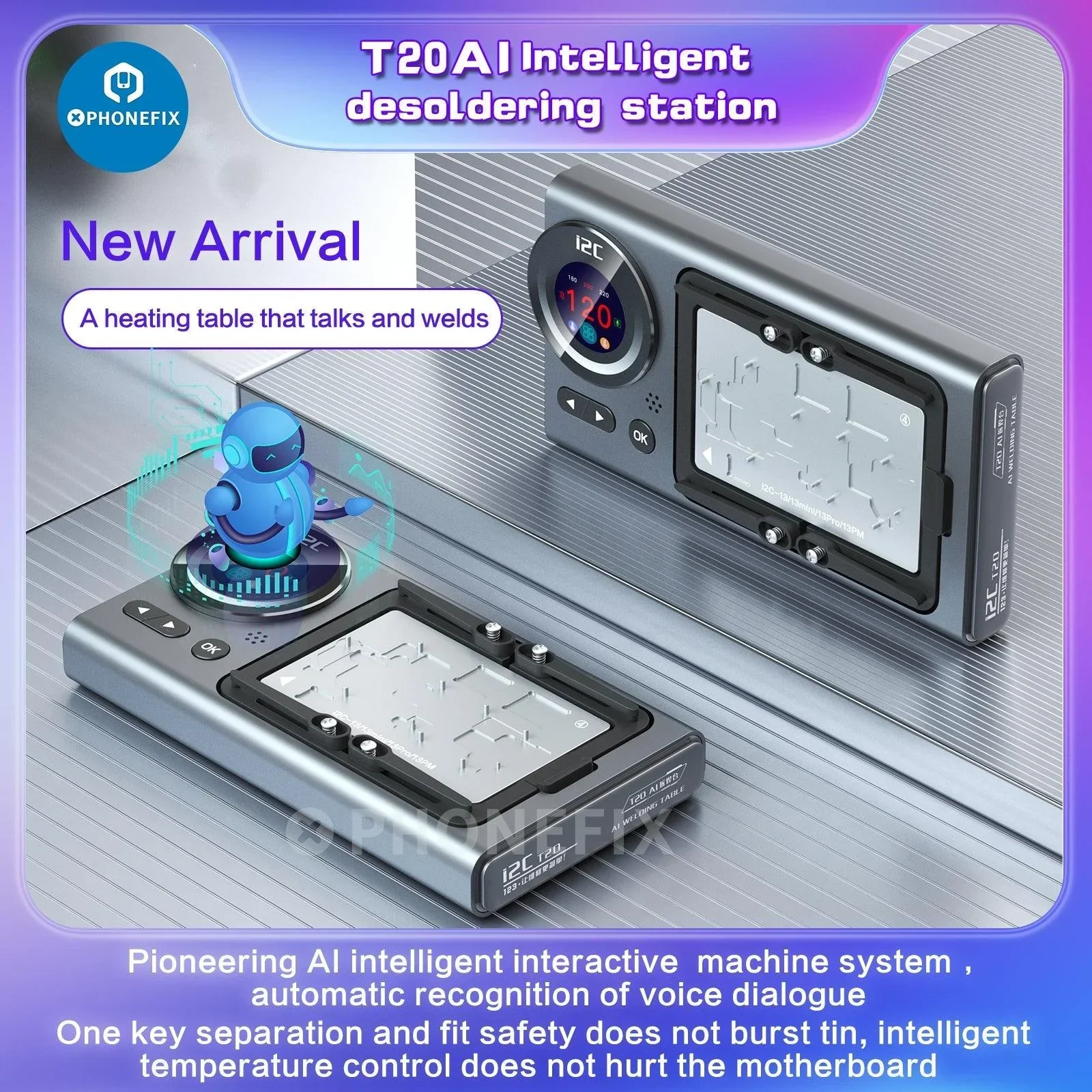 i2C T20 Intelligent PCB De-soldering Station For iPhone X-16 Pro Max - Image 9