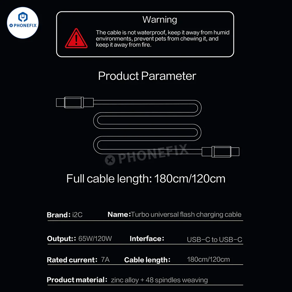 i2C Turbo USB-C Fast Flash Charging Cable for iOS Android Phones - Image 7
