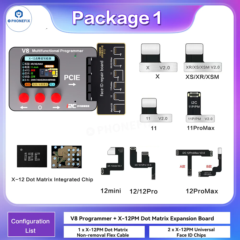 i2C V8 Multifunctional Phone Programmer for iPhone Face ID Repair - Image 9
