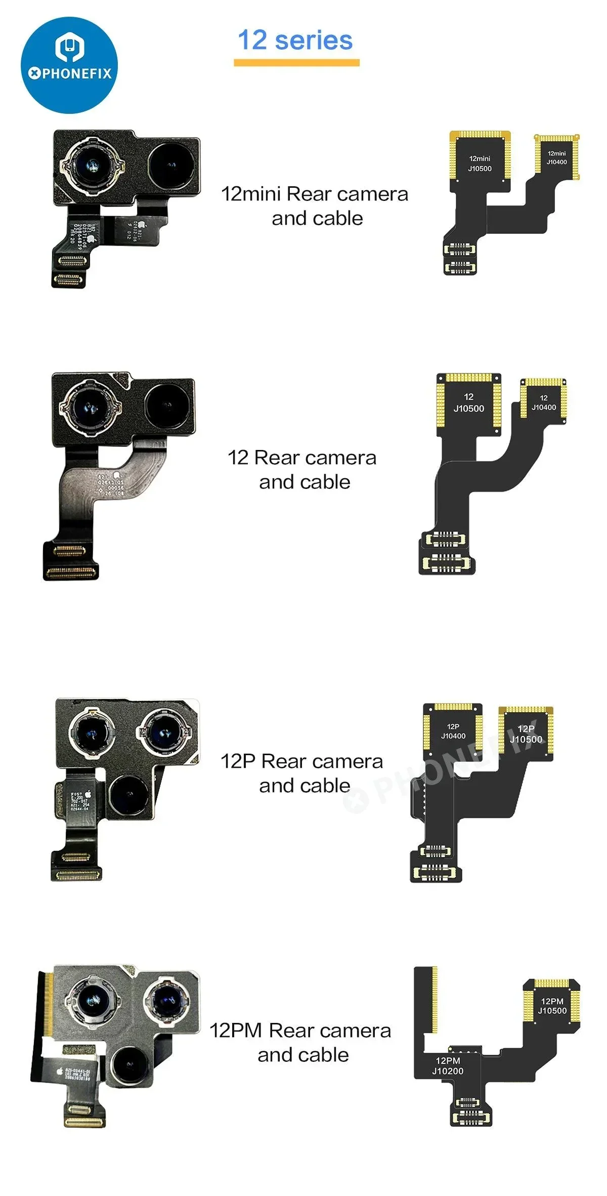 i2C Wide Angle Telephoto Rear Camera Cable For iPhone X-12 Pro Max - Image 6