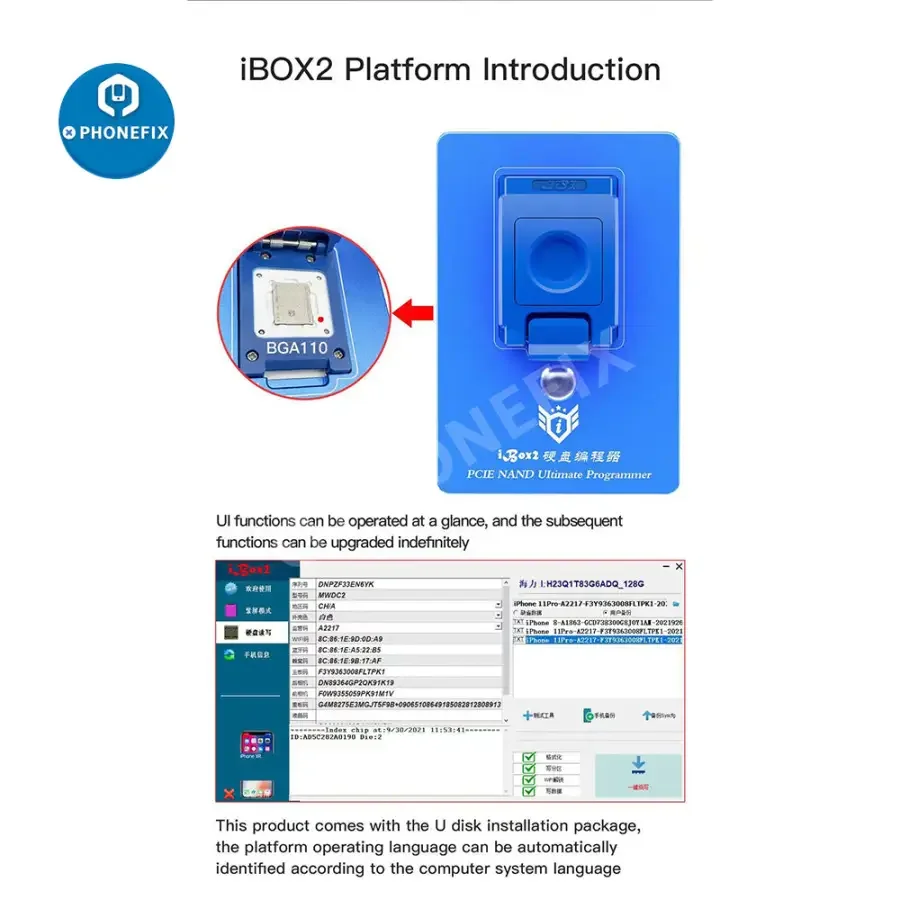 ibox P12 box irepair BGA110 NAND Programmer DFU Purple Screen Tool - Image 8
